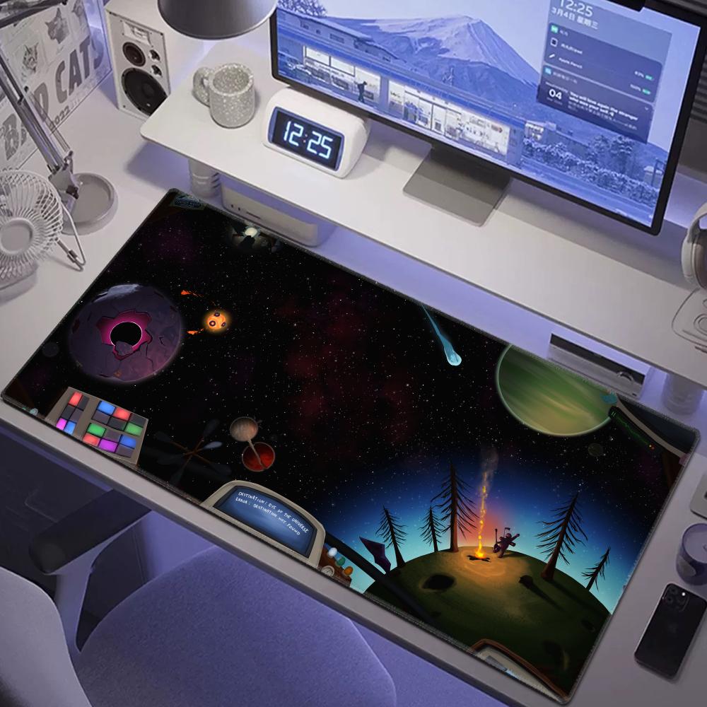 Mouse Pad Anime Keyboard Pad Laptop Outer Wilds Solar System Desk Mat PC Gaming Accessories Natural Rubber HYBXAXC XXL Carpet
