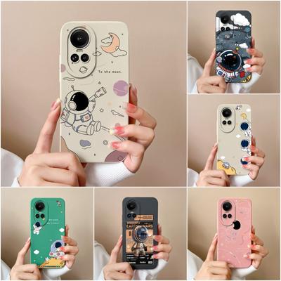 For Oppo Reno 2 3 4 5 6 7 8 10 Pro 5G Reno 7 8 Lite Case Astronaut Man Women's Phone Bag Soft Silicone Cover Square Matte Shockproof For Oppo Bumper