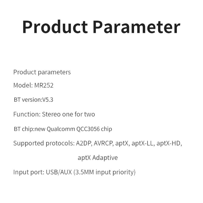 BT5.3 USB Wireless  Transmitter  Transmitter APTX/APTX-LL/APTX-HD/APTX Adaptive For Computer TV Car Speaker