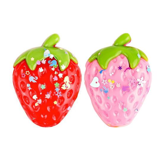 Strawberry Squeeze Toy with Sequins Realistic Strawberry Shape Stress Ball Slow Rebound Simulation Fruit Sensory Fidget Toy