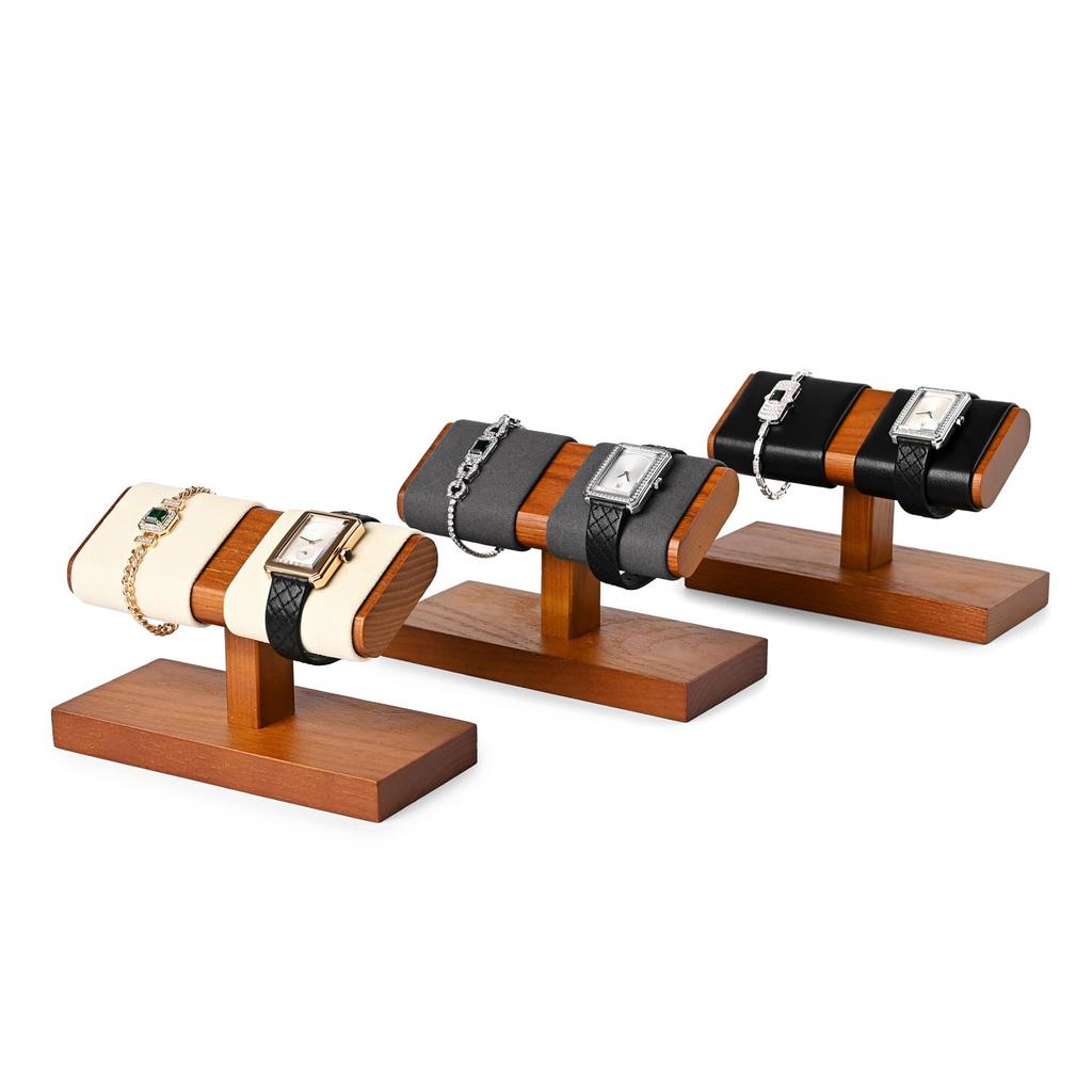 Papten Watch Wooden Watch For 2 Suitable for SM21503 Stand, Stand, Watches, Luxury, Stylish, Display, Storage, Photography, Gifts, etc. (Black)
