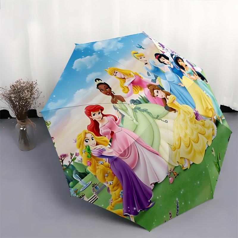 Princesses Castle Themed Automatic Opening and Closing Umbrella, Brightly Colored 8-rib Portable Umbrella, Suitable for Men and Women, A Per