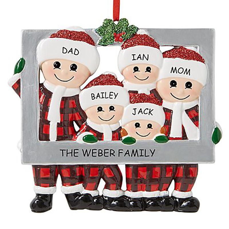 Crafted Resin Beautifully Family Photo Frame For Christmas Featuring Colorful Characters Santa