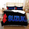 Teenagers SUZU motorcycle Casal Duvet Cover Comforter All Season Bedding Sets Soft Quilt Cover and Pillowcases Single/Double