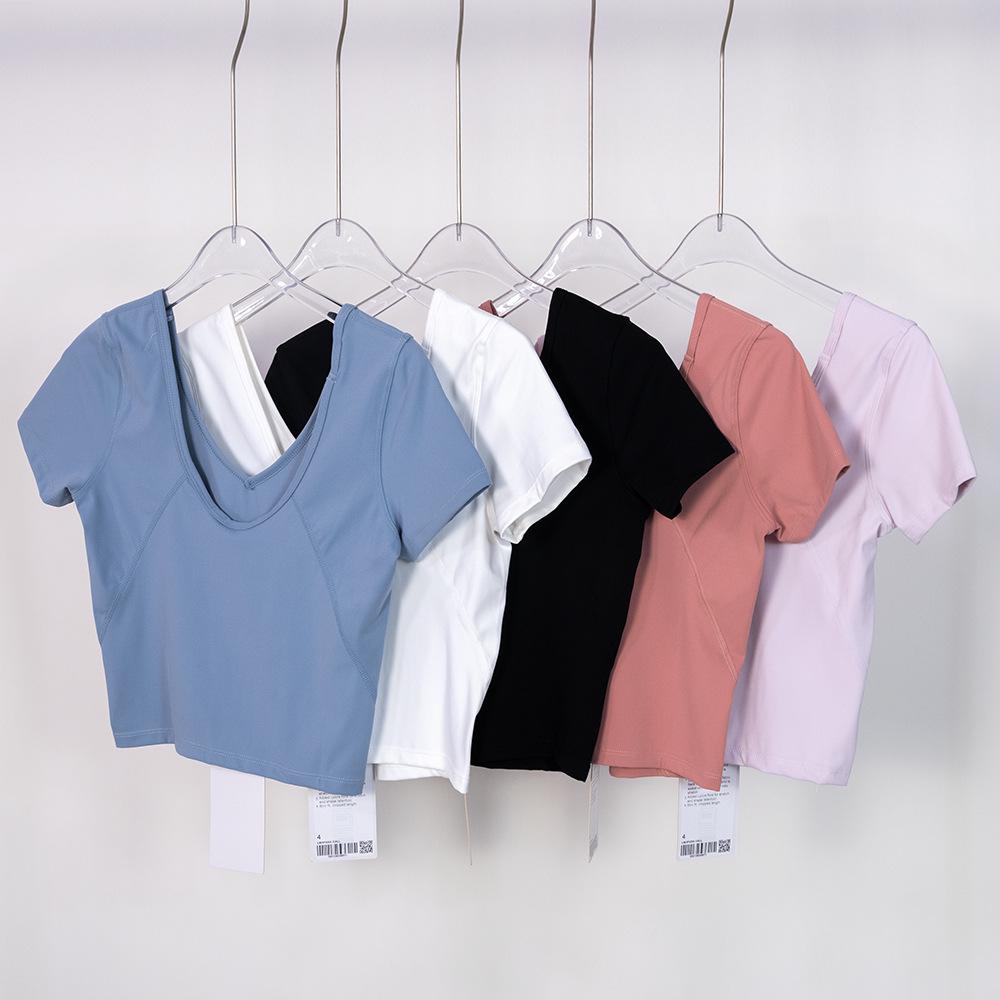 Sommer Leichtes Yoga-Top: Hüfttiefes Kurzarm-T-Shirt für Freizeit-Sport und Fitness
