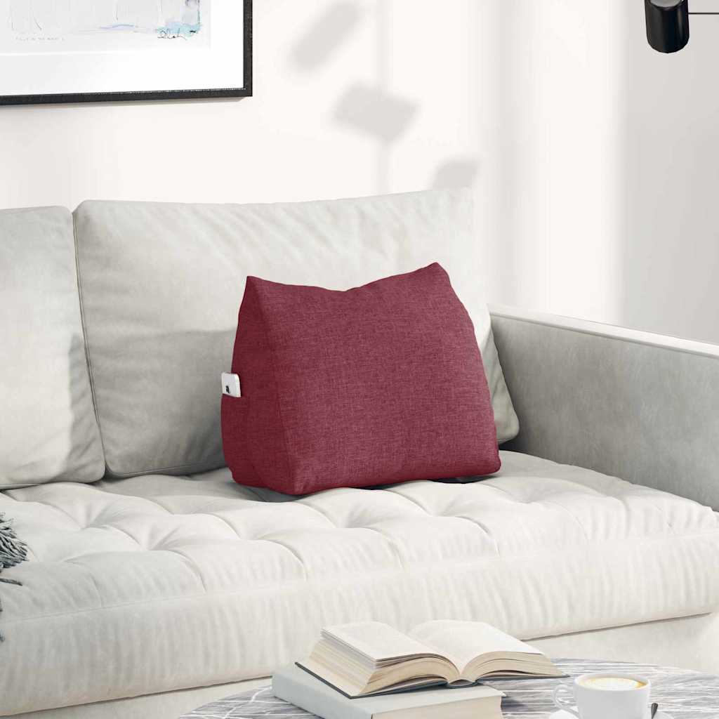 Back Cushion Burgundy Red 45 x 20 x 35 cm Fabric