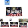 Fireworks Letter Pattern Polyester Festival Flag For Outdoor Decoration And Special Occasions