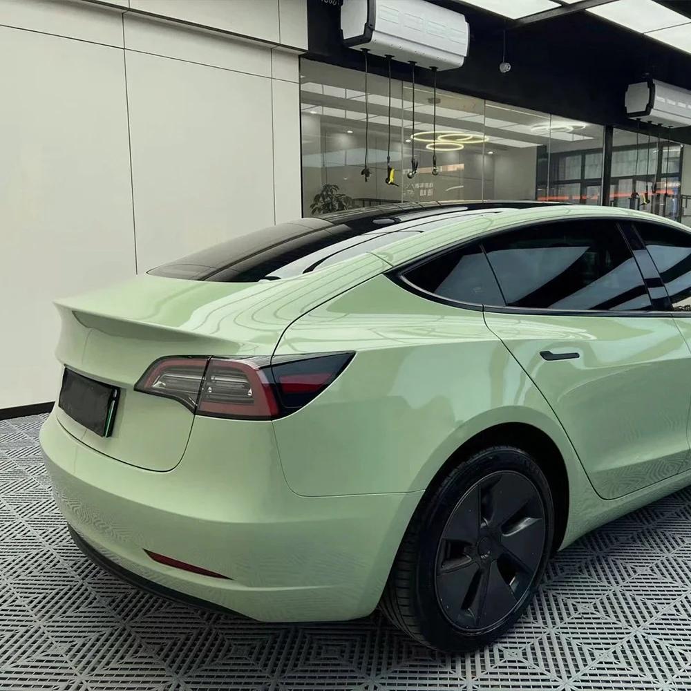 PET Crystal Khaki Green Car Vinyl Film Auto Wrapping Decal With Air Release Technology Motorcycle Car Body Decoration Sticker