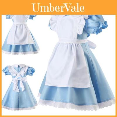 Enchanting Alice In Wonderland Costume For Kids With Detachable Frilled Apron