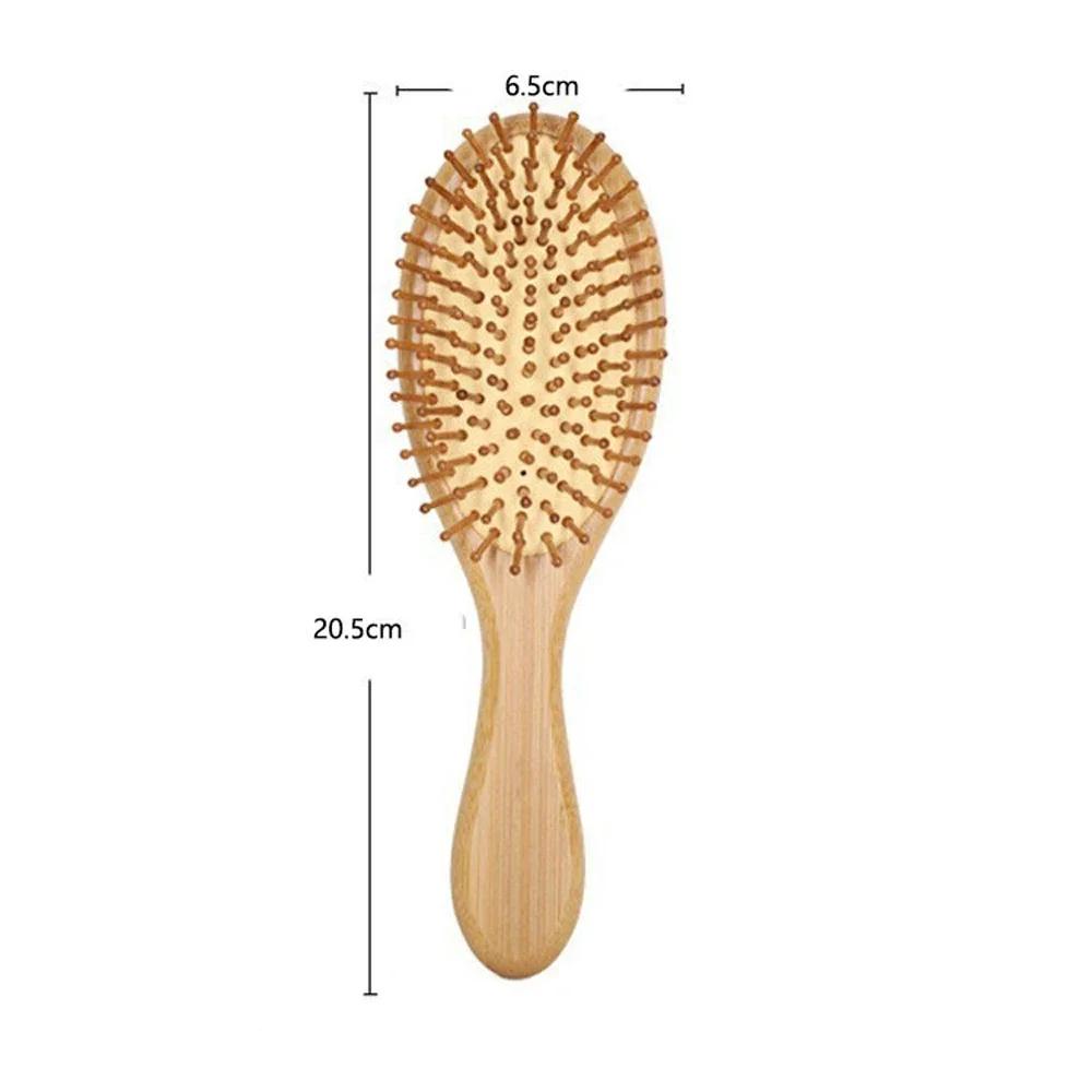 1pcs Bamboo Air Cushion Hair Comb Brush for Ladies  Detangling Straightening  Blow Drying Scalp  Massage Handheld Comb
