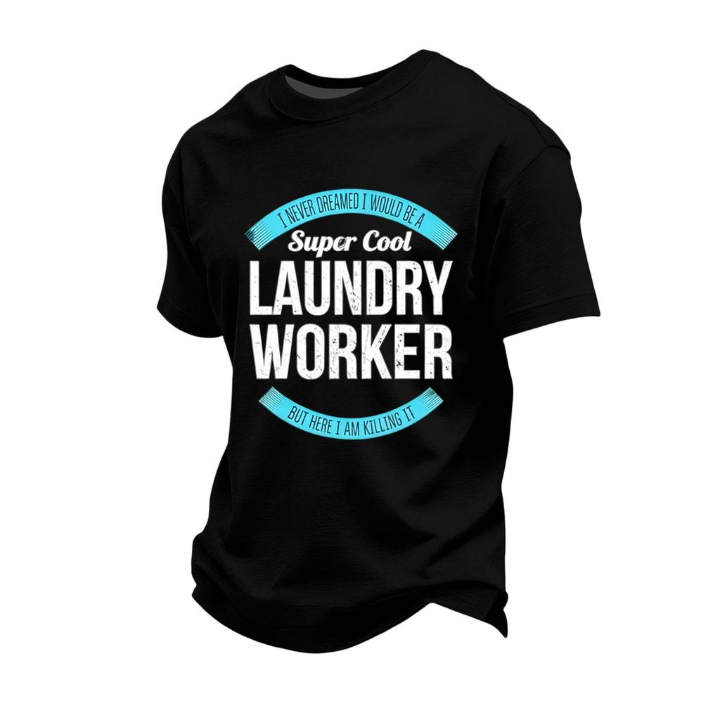 Men's Casual Loose Fit Short Sleeve T-Shirt Labor Day Printed Top Comfortable Cotton Blend Crew Neck Tee