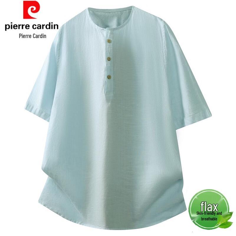 

Pierre Cardin Men s Pure Linen Short Sleeve Pullover Shirt XL