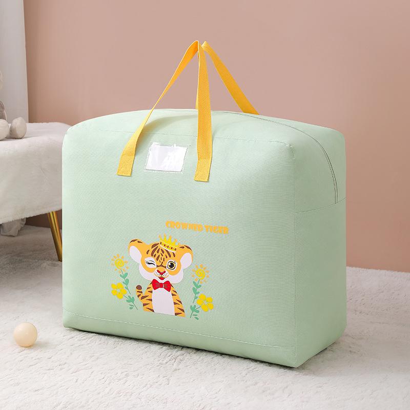 

Хлопковая стеганая сумка с мультяшным рисунком, большая вместимость, сумка для организации, дамская сумка для хранения, багаж S зелёный