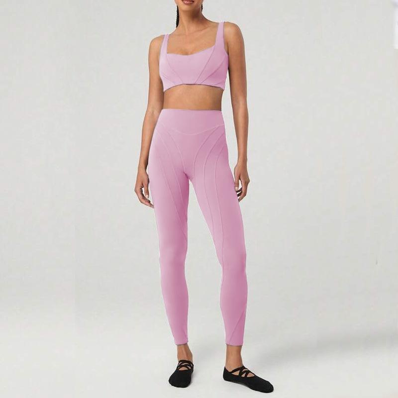 A set of yoga clothes in Europe and the United States, women's high-sense high waist hip lift exercise running fitness suit YY111