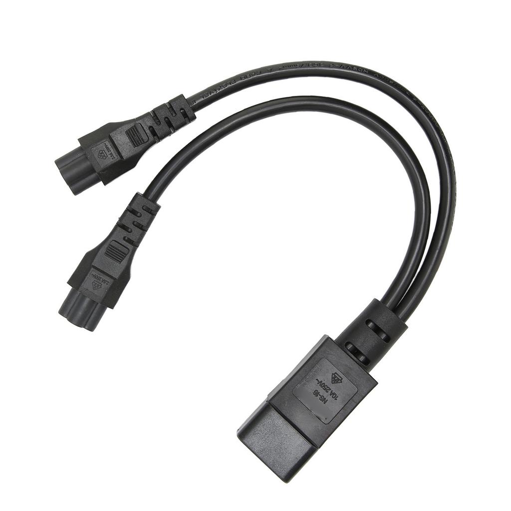 Splitter Power Plug Cord IEC320 C14 Male to Dual IEC320 C5 Female Power Cord for Laptop Power Adapter 100‑250V