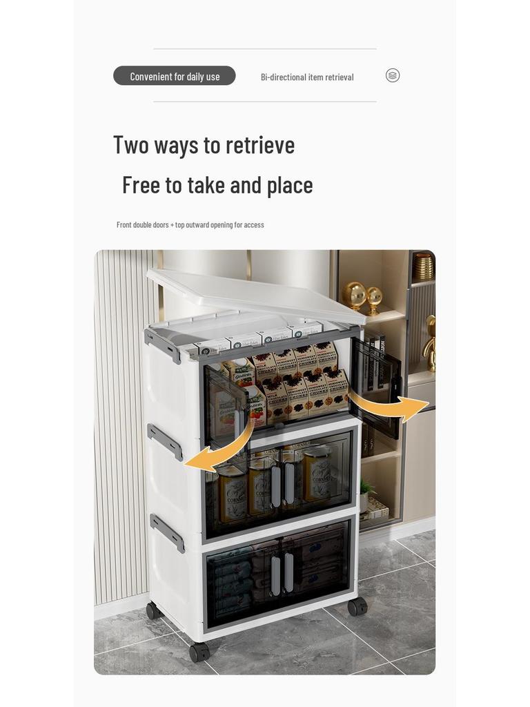 Foldable Plastic Storage Cabinet: Flip-Top Wardrobe Organizer for Clothes and Medicine