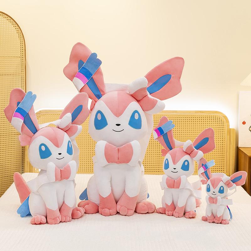 75CM Big Size Pokemon Sitting Sylveon Plushies Cartoon Anime Stuffed Comfortable Soft Doll Bolster Decorate Cushion Holiday Gift