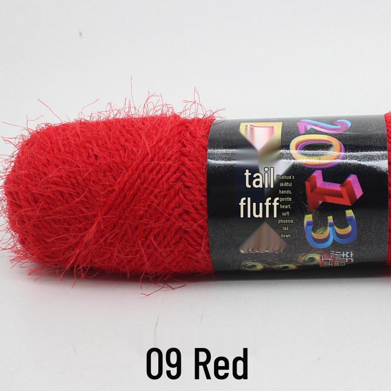 Handmade Mohair Peacock Feather Velvet Yarn for Sweater and Cardigan Knitting