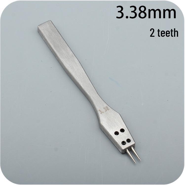 Handgefertigtes Lederstanzwerkzeug mit Edelstahlgriff & austauschbarem rundem Stanzkopf