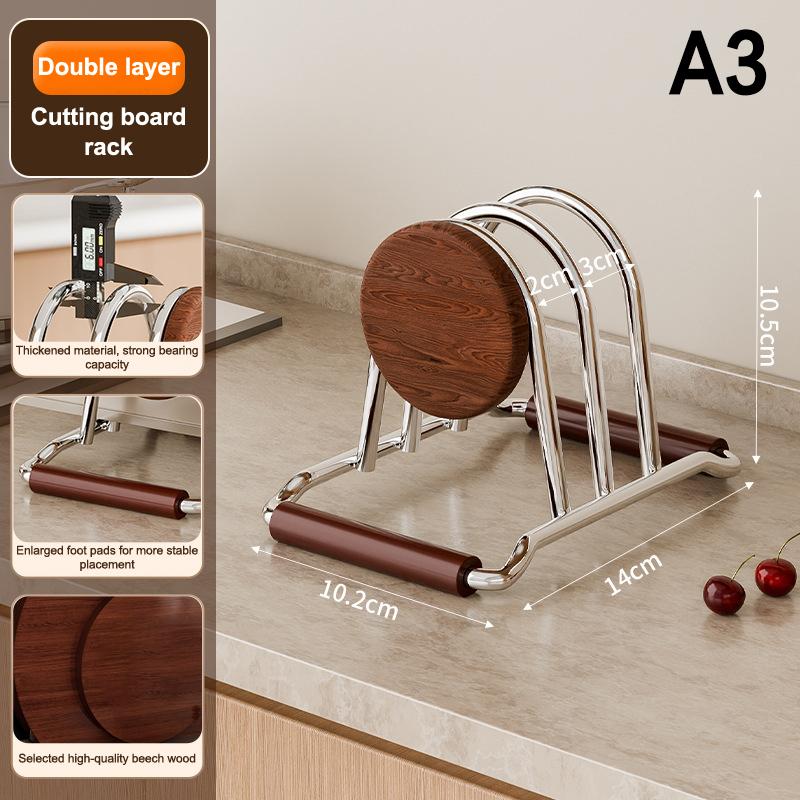 Multi-Purpose Stainless Steel Cutting Board Holder Rustproof Space Saving Chopping Board Durable Shelving Dish Stand