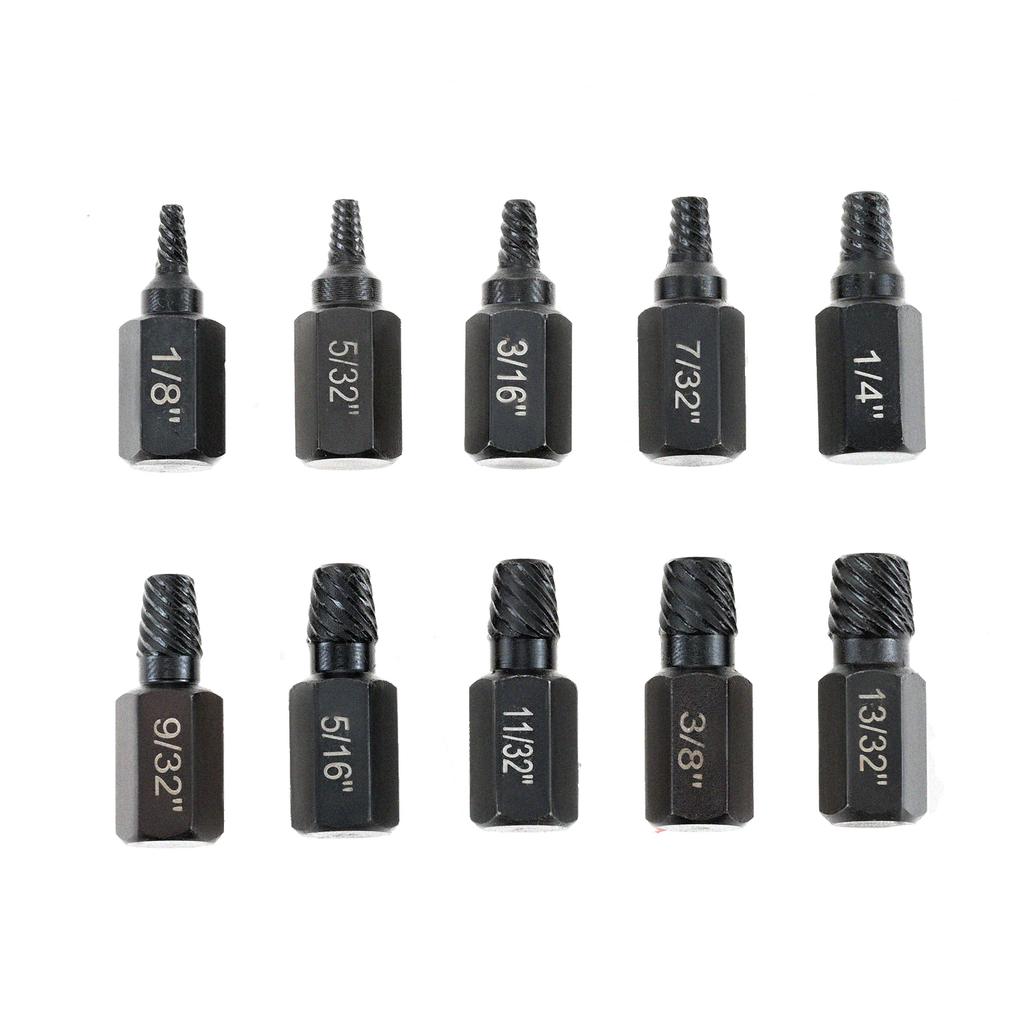 10PCS Damaged Screw Extractor Drill Bit Set Easy Out Bolt Extractor Kit Hex Head Bolt Extractor Remover Tool for Broken Studs