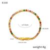 Elegant French-Inspired Tennis Bracelet With Full CZ Stone Setting Geometric Design Titanium Steel 18K Gold Plated Women
