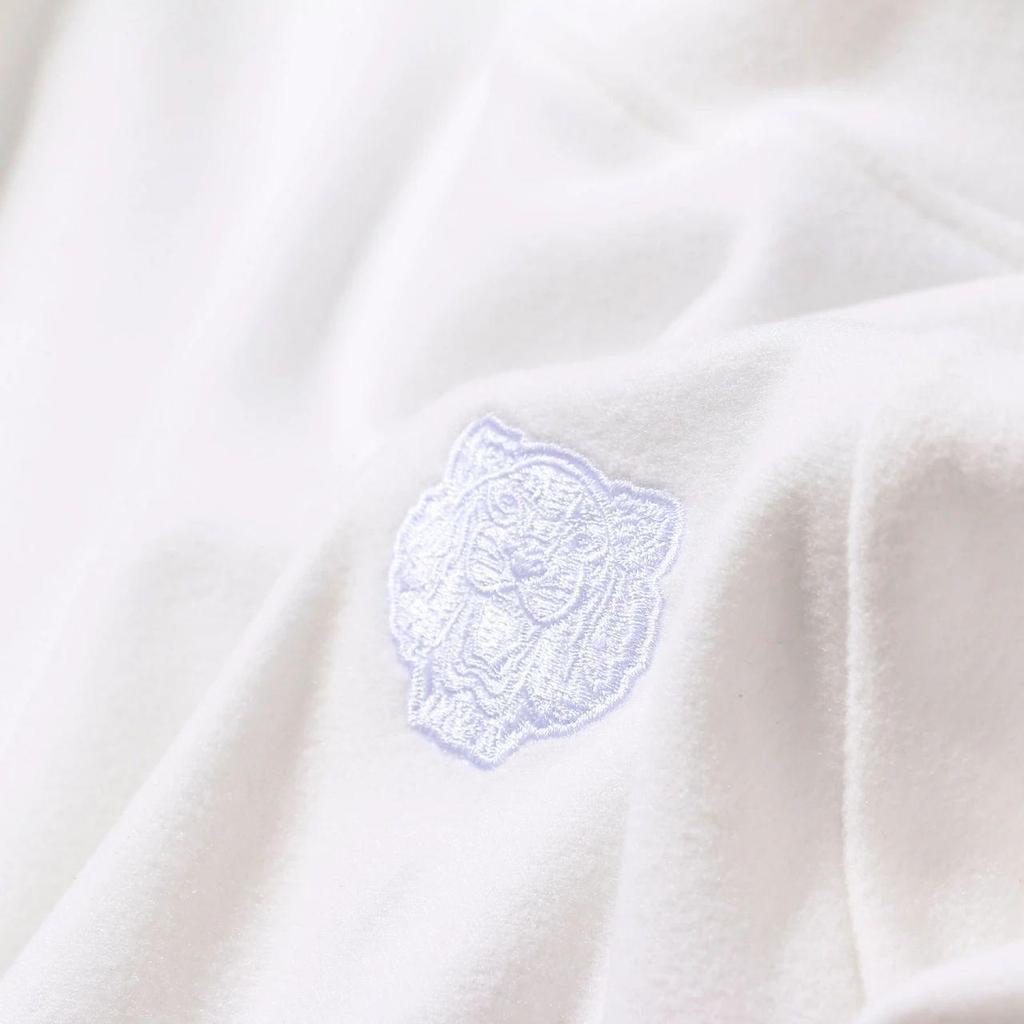 Men's Double-Sided Plush Raglan Sleeve Warm Half-High Collar Embroidered Hoodie