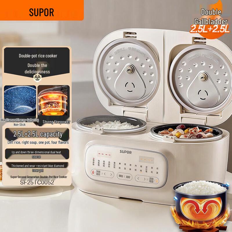 SUPOR 5L Dual-Pot Multi-functional Rice Cooker
