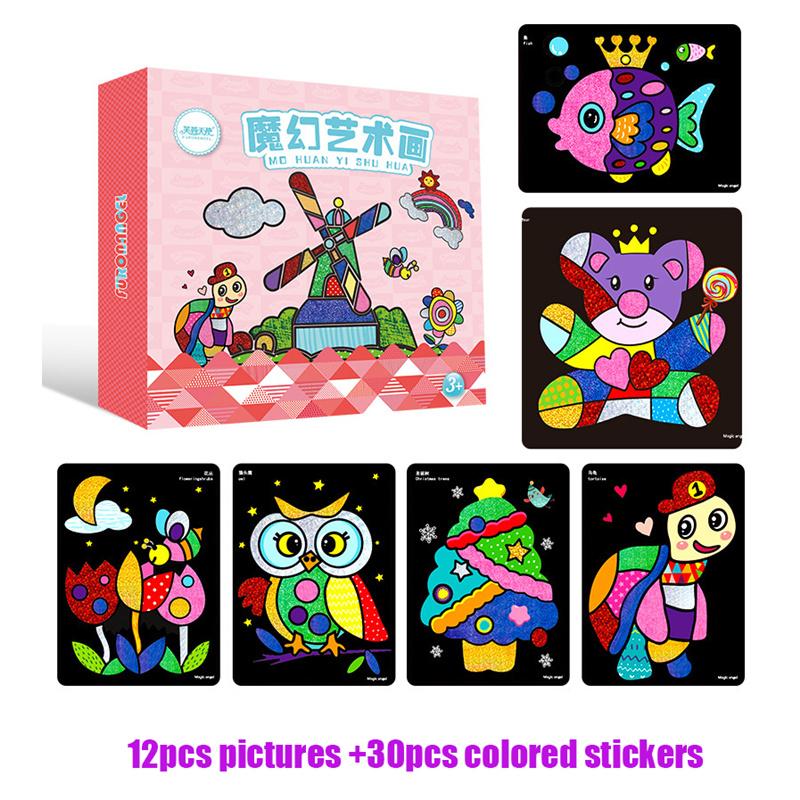 DIY Cartoon Magical Transfer Painting Crafts for Kids Arts and Crafts Toys Children Creative Educational Learning Drawing Toys
