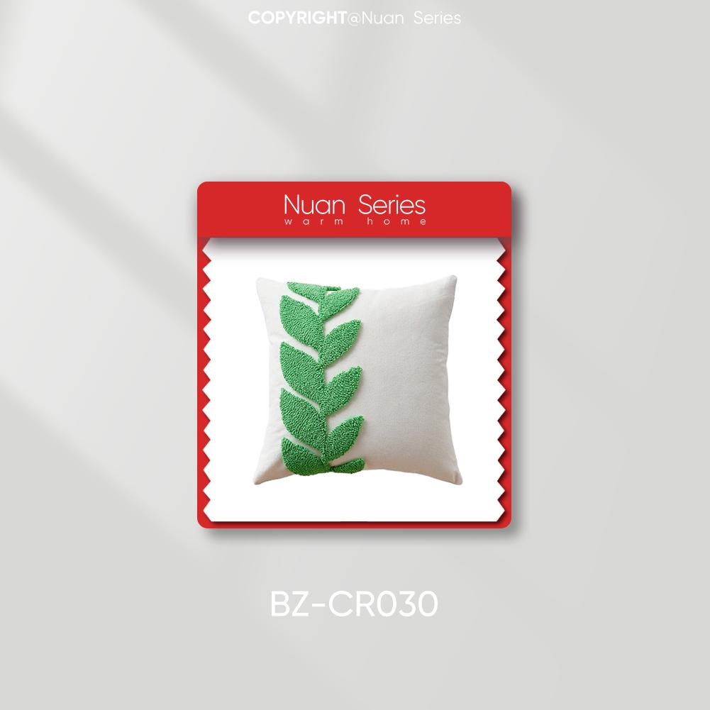 1PC Nuan Series Versatile Floral and Green Leaf Pillowcase 3D Embroidered Cushion Cover for Sofa Living Room Bedroom Home Decor