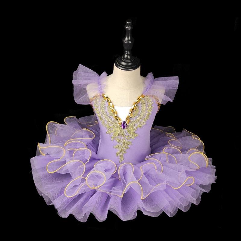 Kids Ballet Dance Tutu Little Swan Girls Performance Dress Soft Tulle Skirt New Princess Dress Stage Costume for Recitals