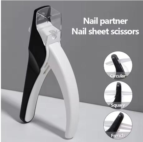 Multi-functional Anti-splash U-Shaped False Nail Scissors Cutter Nail Clipper Professional Fake Nail Tips Cutter Manicure Tools