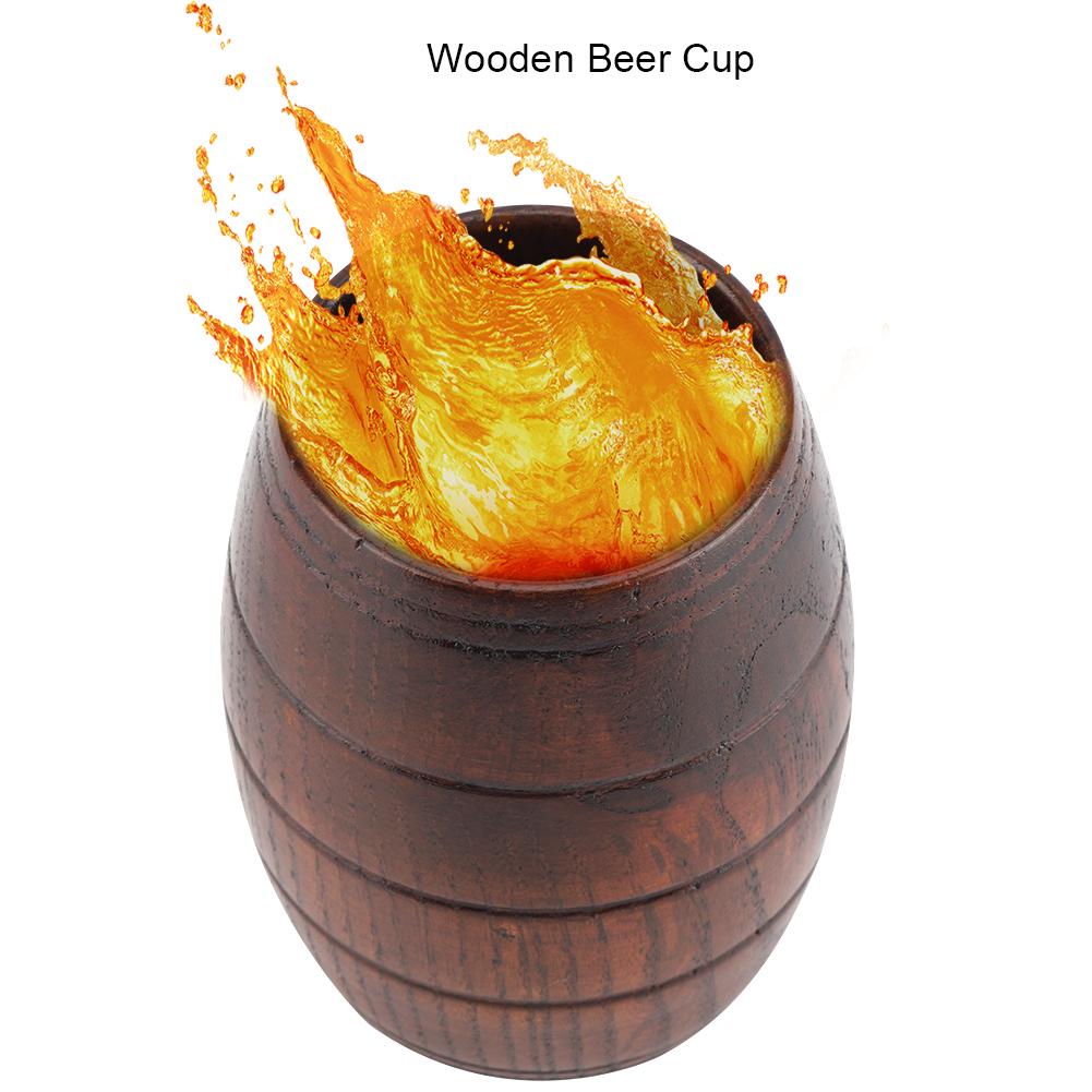 Natural Wooden Beer Cup Retro Big Capacity Tea Milk     Wood Drinking Mug Cups