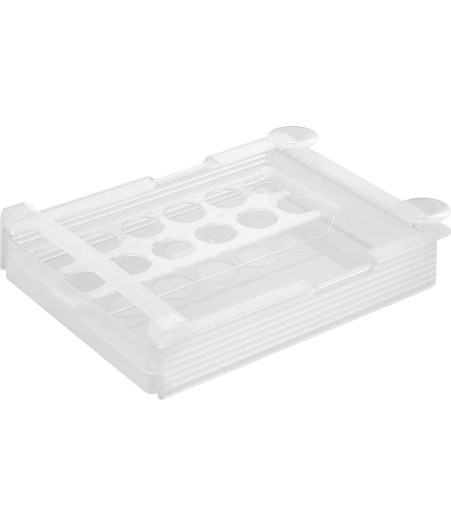 Yamazaki Tower Refrigerator Egg X X Compatible with Sliding Refrigerator 10112 Under-Shelf Height-Adjustable Rack, Large, White, W26.5 D34.4 H6.5cm,