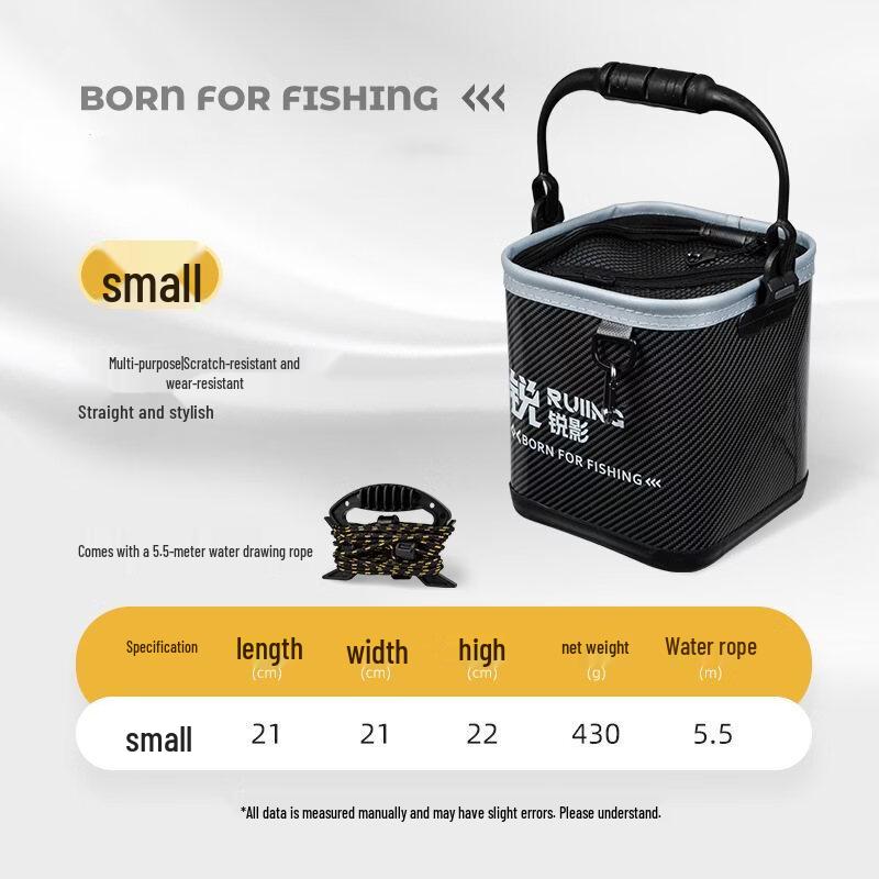Brangdy Portable Carbon Pattern Fishing Water Bucket