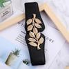 Women'S Elastic Slimming Belt  Retro Metal Leaf Leather Waist Sealing