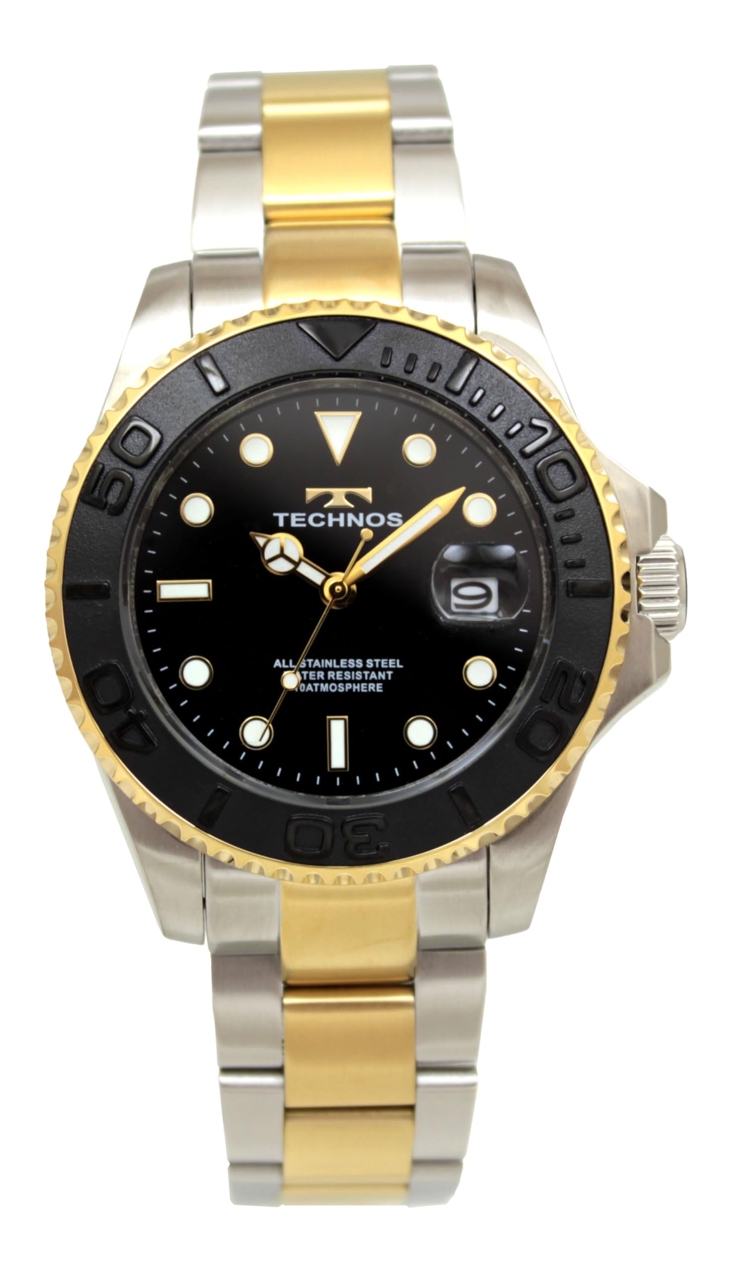 

Technos Watch Date 100th Anniversary Model T9C29TB Silver Men s чорний