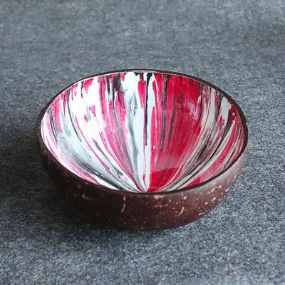 Candy Bowls Kompaktní ručně malované kokosové skořápky Jemné hladké přírodní misky pro děti
