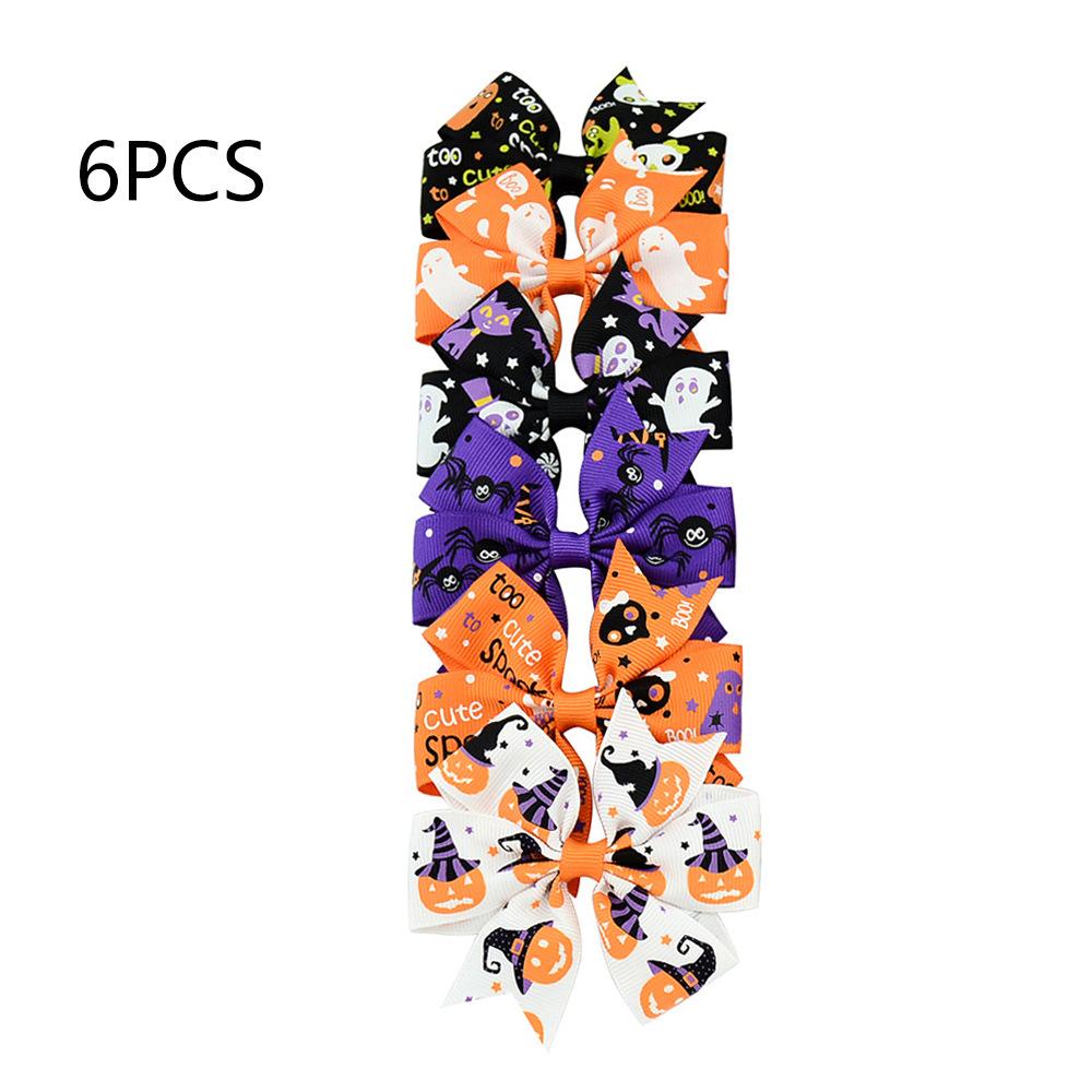 Popular Children'S Hair Accessories Set Accessories Halloween Ribbed Bow Hairpin Children'S Accessories 638
