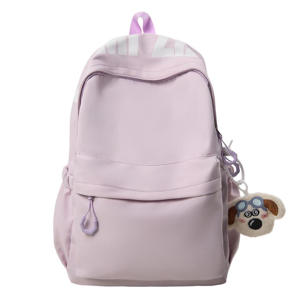 Versatile Letter Print Backpack for Students - Large Capacity for Junior High, High School, University, and Commuting.