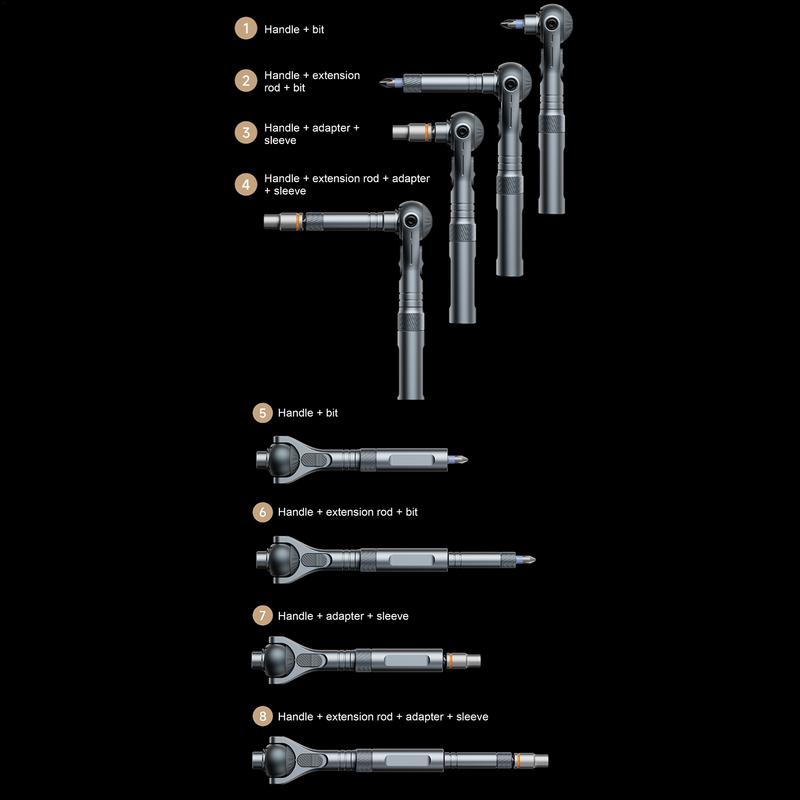 Ratchet Kit Multi Bit Magnetic Drive Set 40 Precision Bits Multifunctional 180 Degree Rotation Complete Kit For Automotive Car