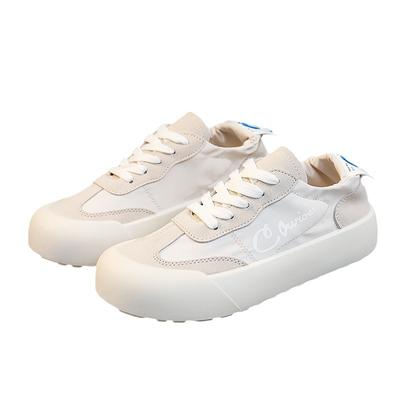 Fashion 2024 Spring and Autumn New Thick Sole Canvas Walking Shoes for Women - Stylish and Breathable Sneakers