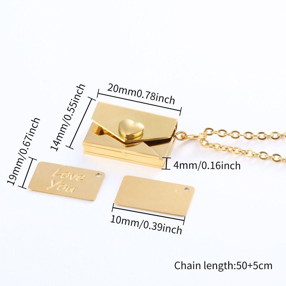 DIY Pendant Sweater Chain Heart Lovers Choker Necklace Simple Envelope Necklace  Couple