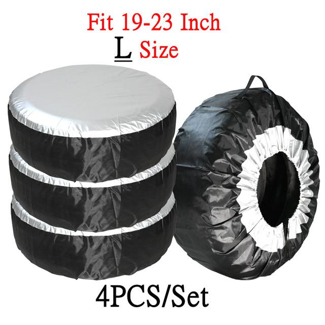 

2PCS/4PCS 13-19inch 19-23inch Tire Cover Case Car Spare Tire Cover Storage Bags Carry Tote Polyester Tire Wheel caps Tire covers