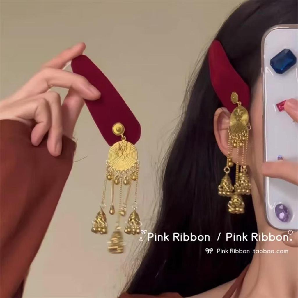 Tybetańska Retro Etniczna Spinka do Włosów: Elegancka spinka do włosów w stylu qipao z frędzlami dla kobiet