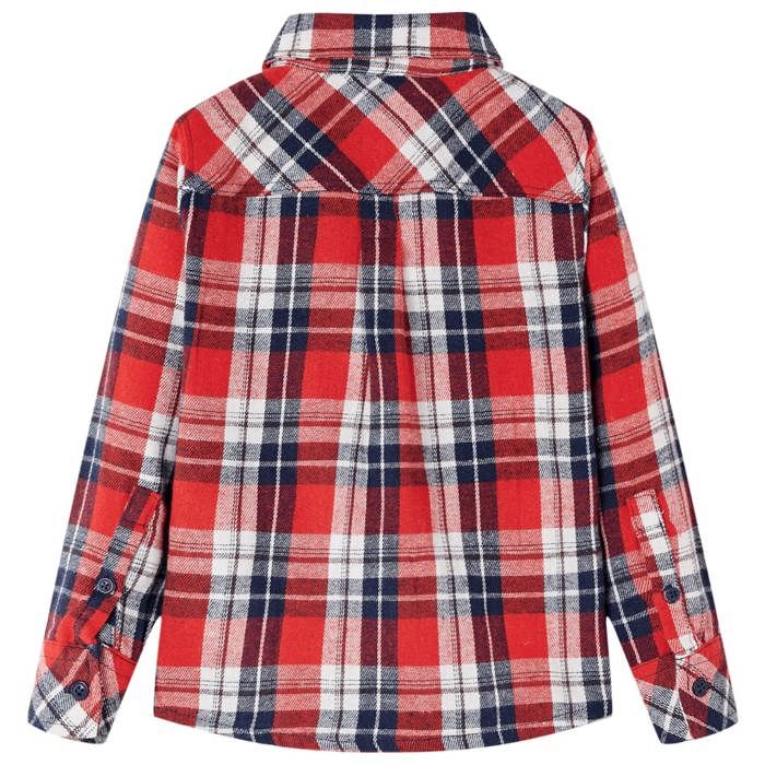 Chemise à carreaux pour enfants rouge et bleu marine 92/104/116/128/140