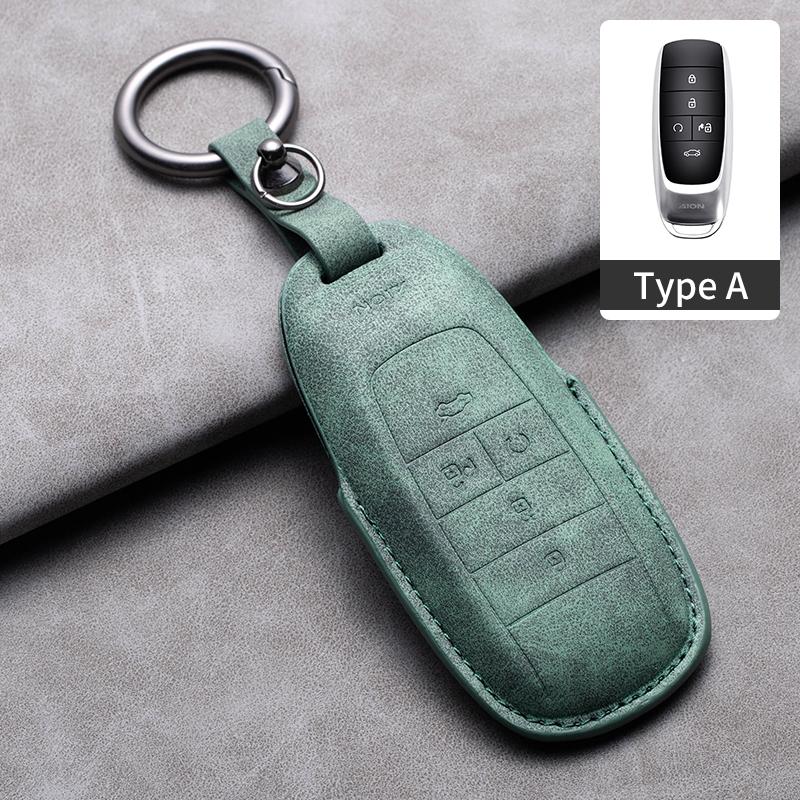 Leather Car Key Case Full Cover Remote Shell For Gac New Energy Trumpchi Aion S ION V Y LX and Mitsubishi Airtrek EV Accessories