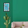 Paper Flower Vase Framed Wall Art Painting, wall decor for living room, Multicolor, Floral, 12.5 X 18.5 inches (Blue-Flower-Acrylic)
