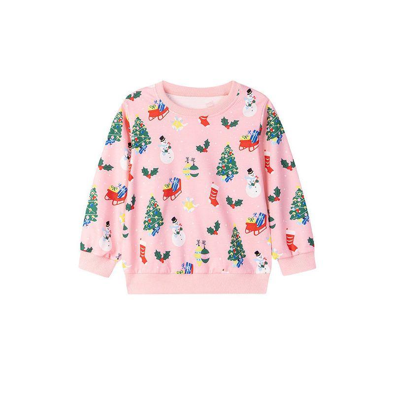 Little Maven Christmas Girls' Sweatshirt Cute Autum Long-Sleeved Girls' Top Round Neck Printed Kidsren's Sweatshirt