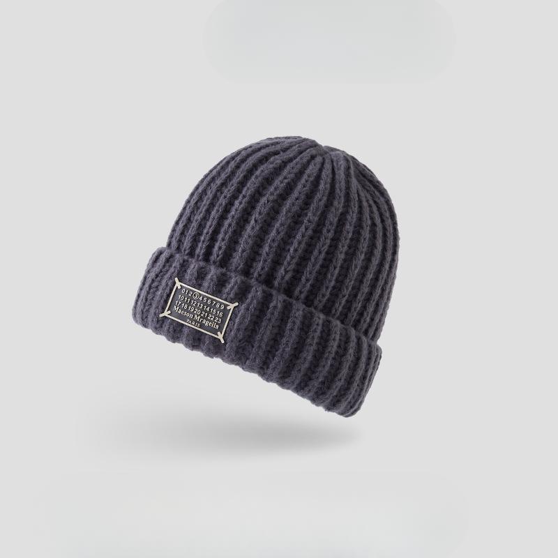 Wool Hat for Men Autumn and Winter Warm Pile Pile Hat Thickened Loose Head Circumference Face Small Cold Hat Knitted Hat